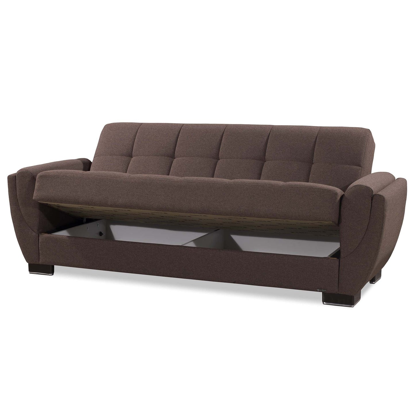 Armada Air Upholstered Convertible Sofabed with Storage Brown Polyester