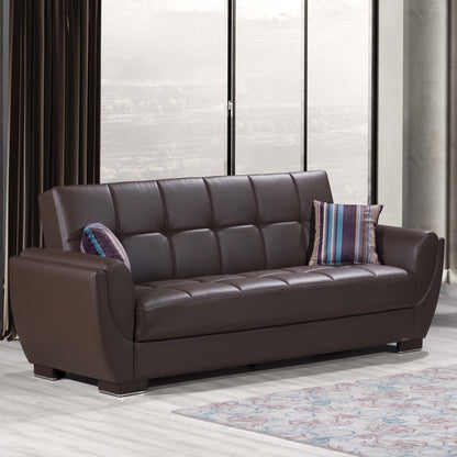 Armada Air Upholstered Convertible Sofabed with Storage Brown-PU