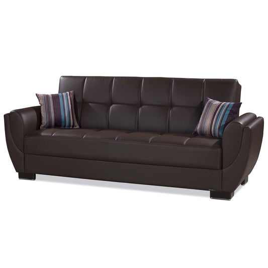Armada Air Upholstered Convertible Sofabed with Storage Brown-PU