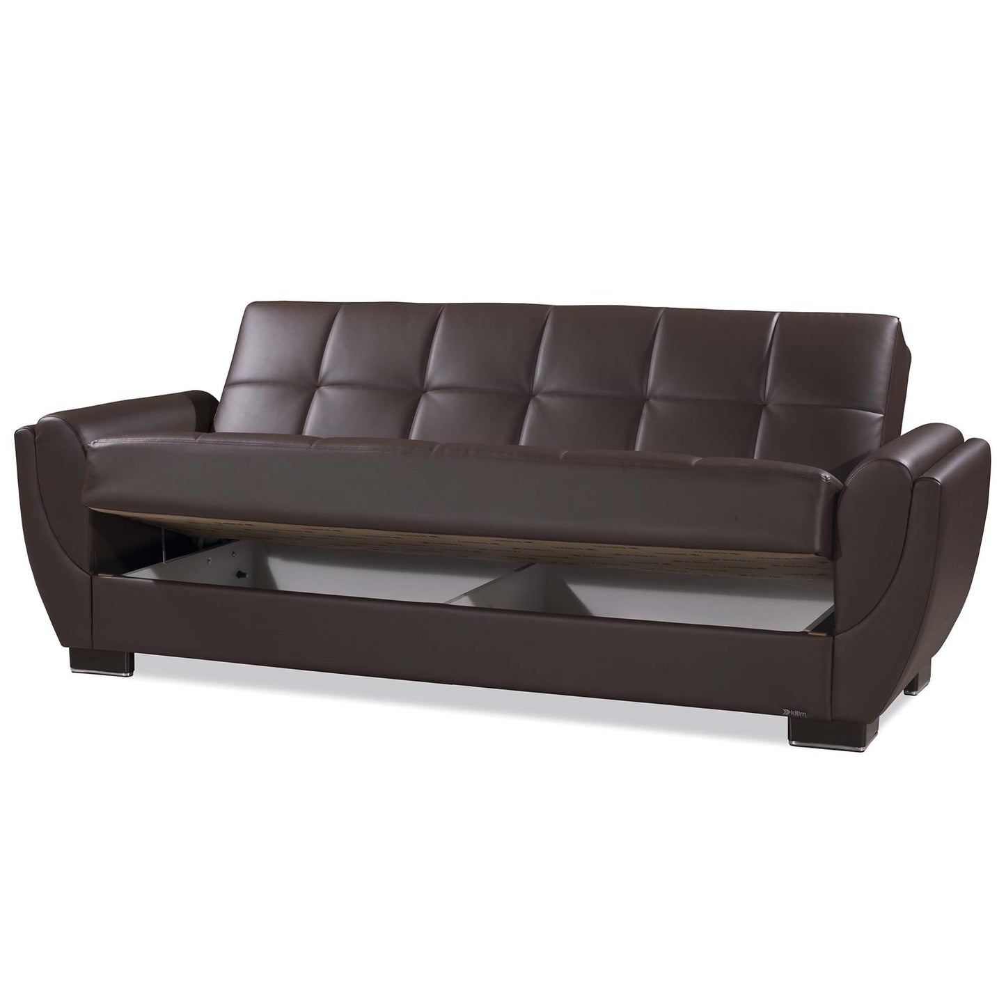 Armada Air Upholstered Convertible Sofabed with Storage Brown-PU