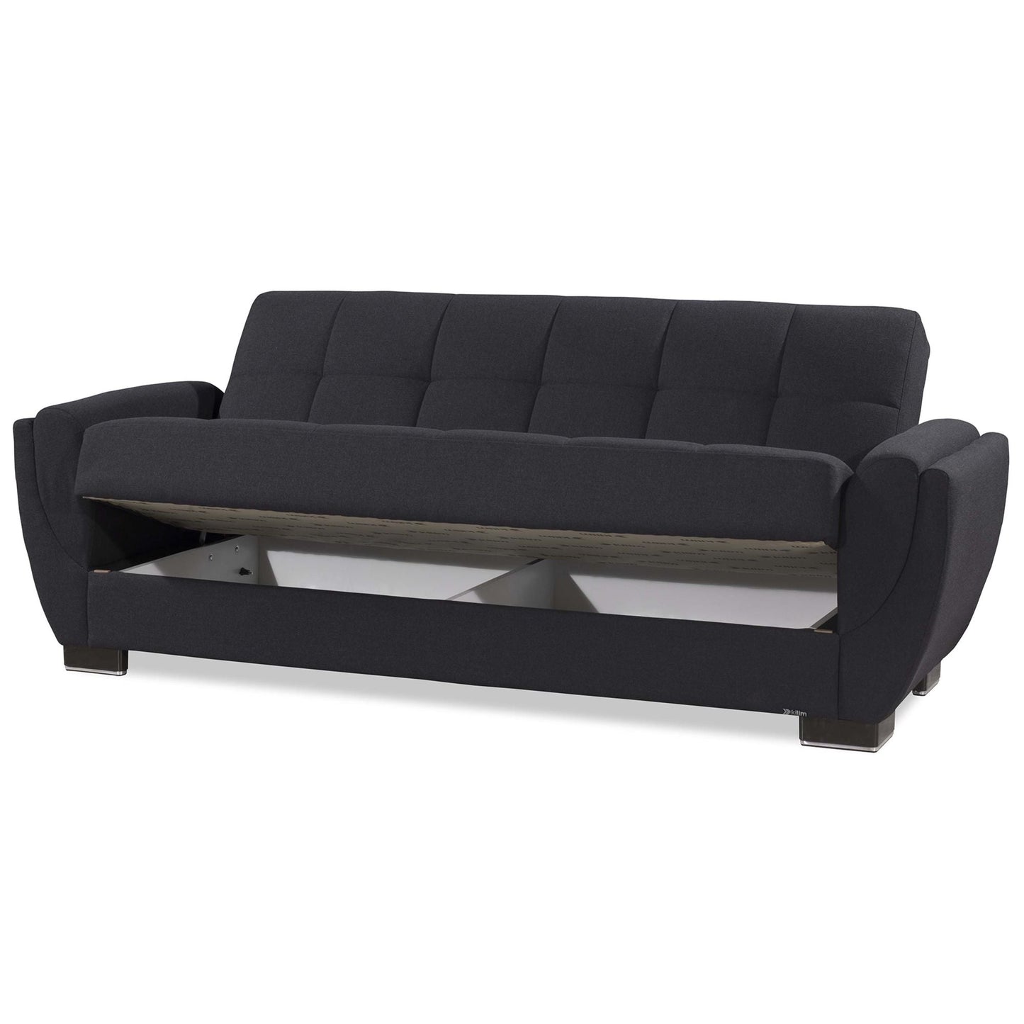 Armada Air Upholstered Convertible Sofabed with Storage Dark Blue Polyester