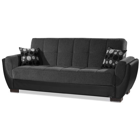 Armada Air Upholstered Convertible Sofabed with Storage Grey/Black-PU Chenille