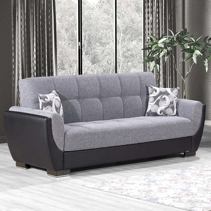 Armada Air Upholstered Convertible Sofabed with Storage Grey/Black-PU Polyester