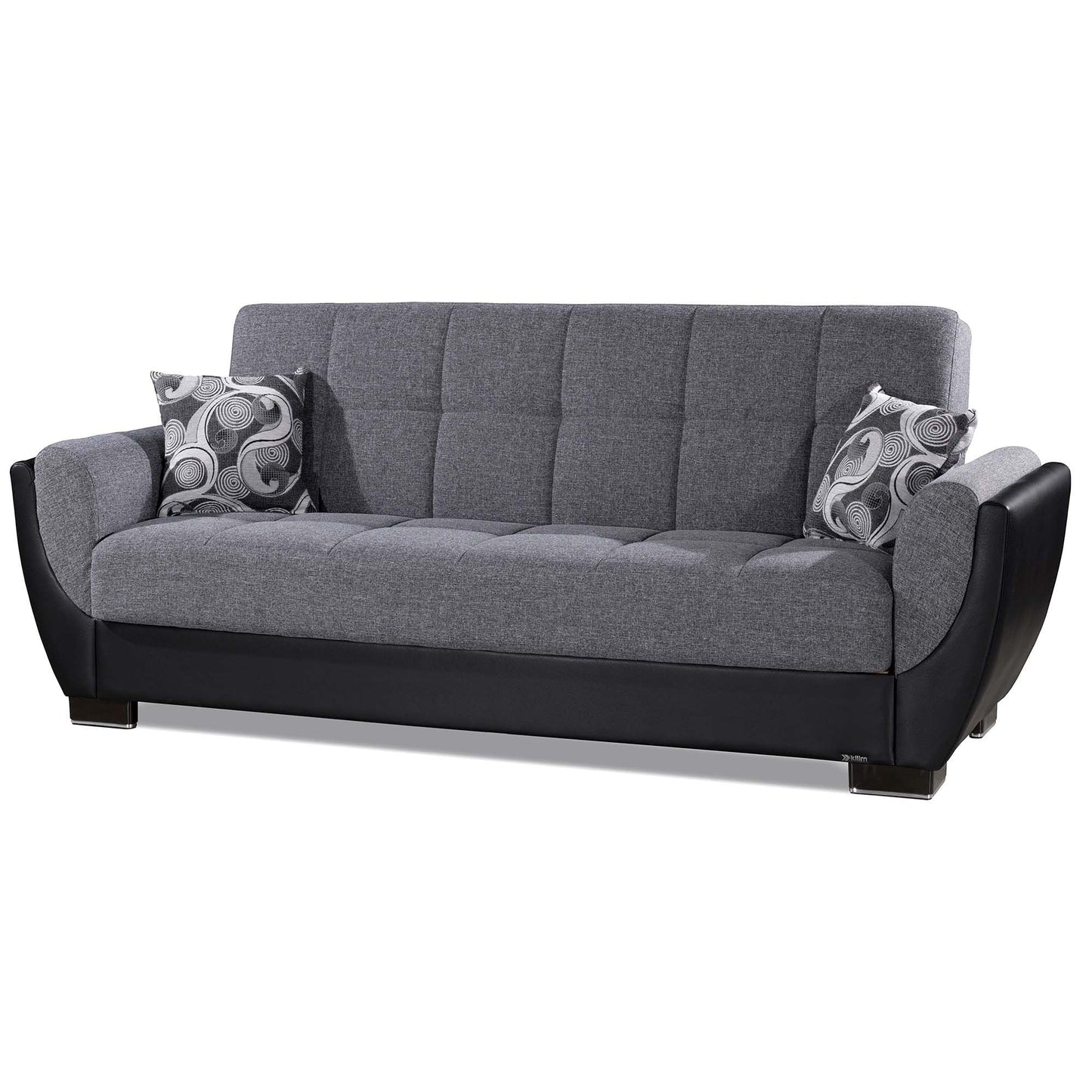 Armada Air Upholstered Convertible Sofabed with Storage Grey/Black-PU Polyester