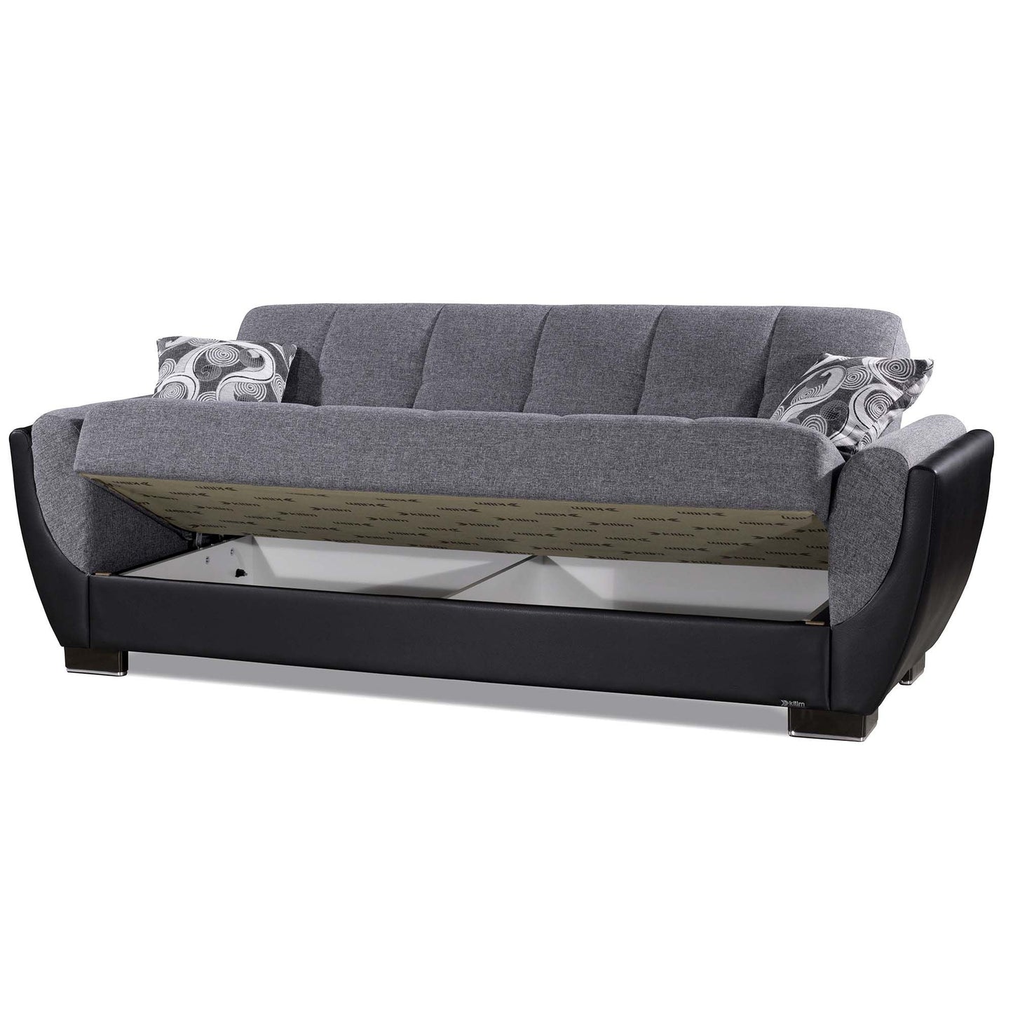 Armada Air Upholstered Convertible Sofabed with Storage Grey/Black-PU Polyester