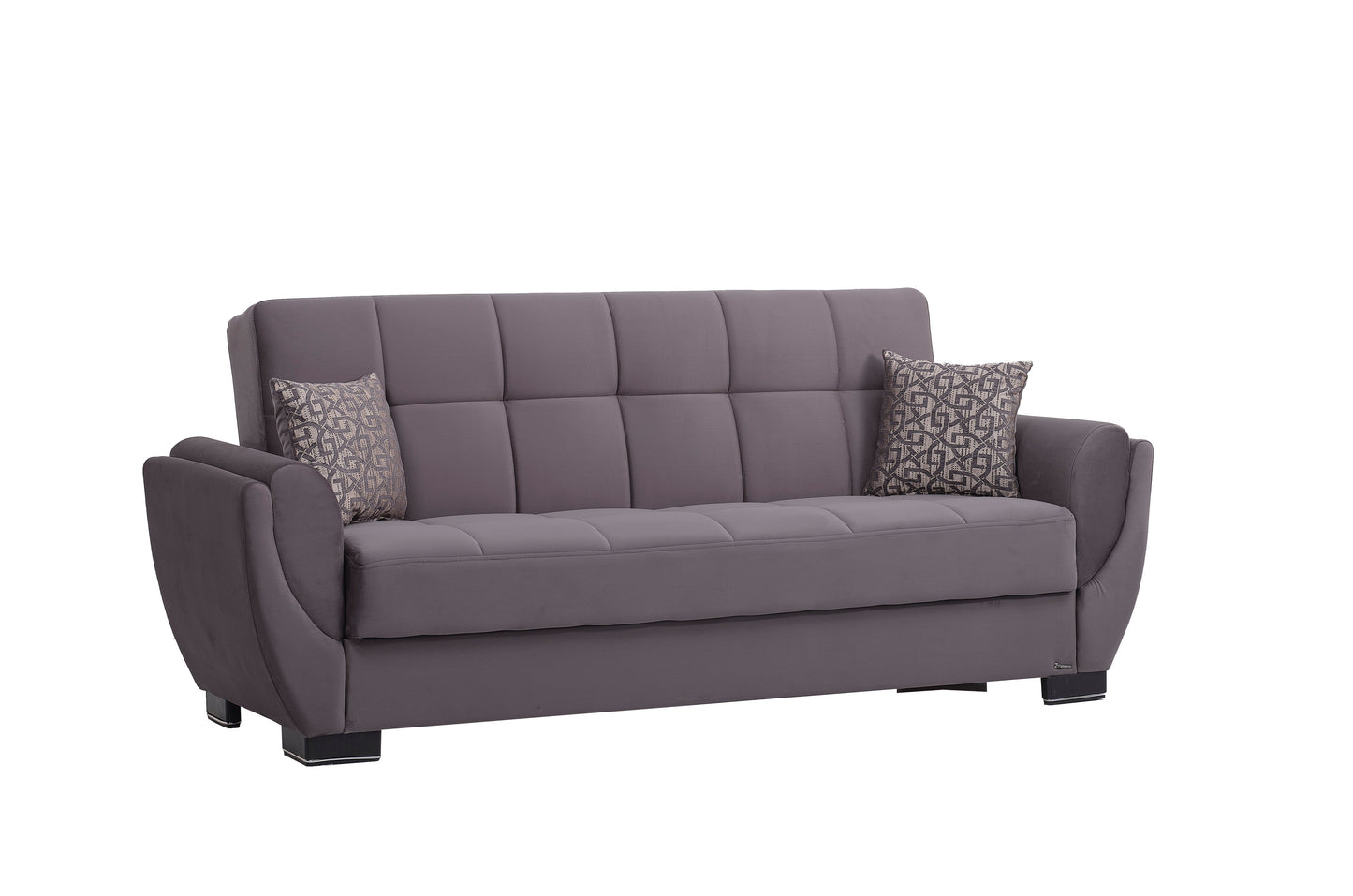 Armada Air Upholstered Convertible Sofabed with Storage Grey Microfiber