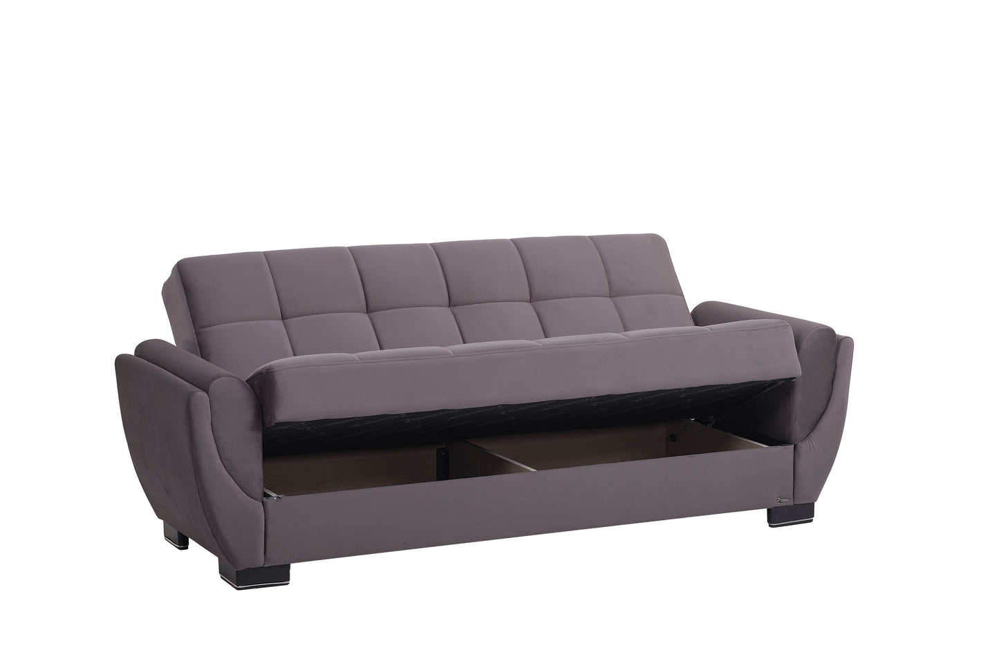 Armada Air Upholstered Convertible Sofabed with Storage Grey Microfiber