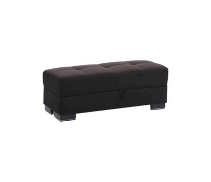 Armada Air Upholstered Ottoman with Storage Black Microfiber