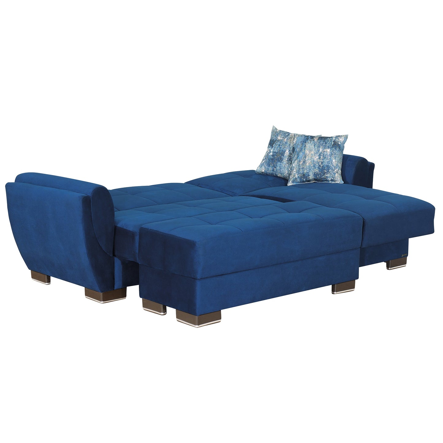 Armada Air Upholstered Ottoman with Storage Blue Microfiber