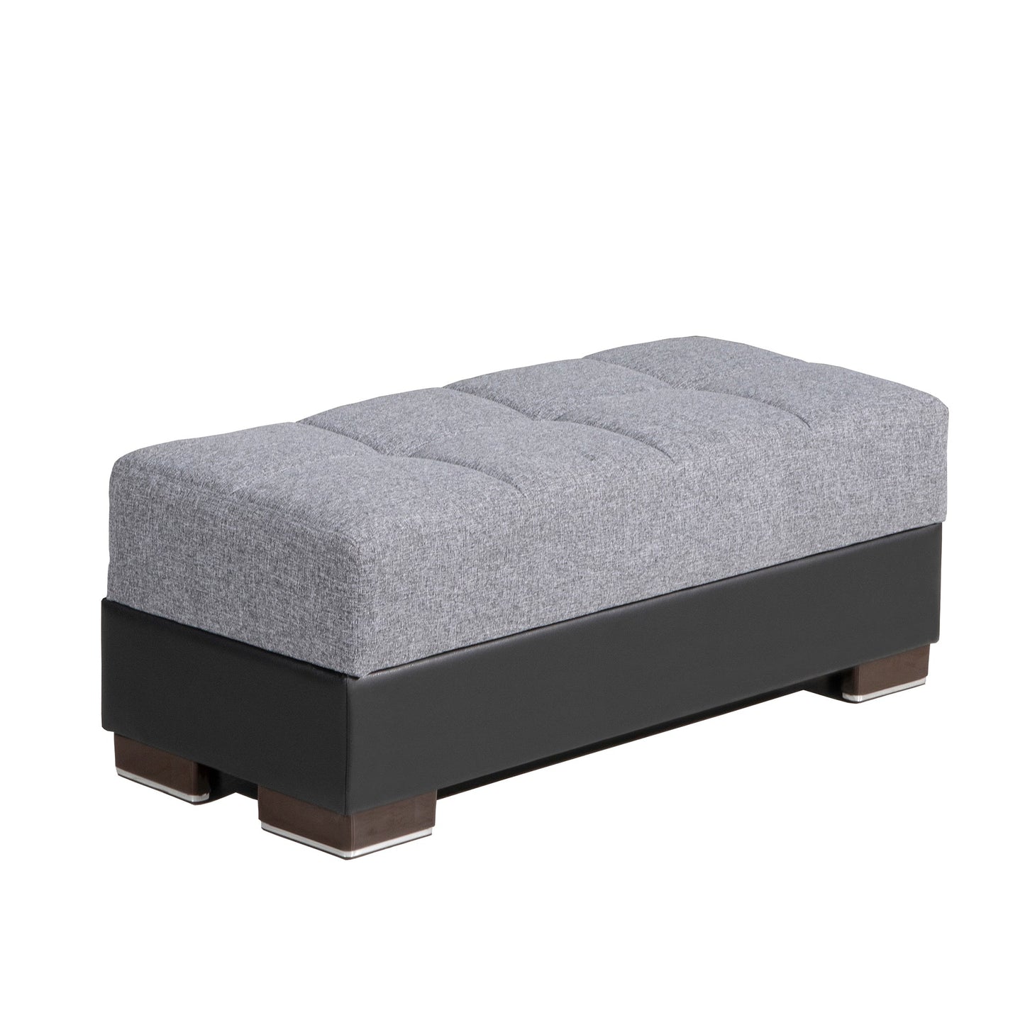 Armada Air Upholstered Ottoman with Storage Grey/Black-PU Polyester