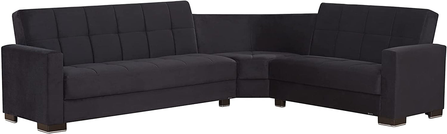 Armada Microfiber Firm Convertible Sleeper Sectional w/ Storage