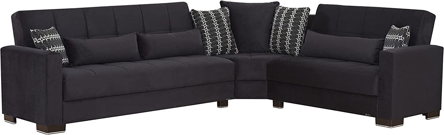 Armada Microfiber Firm Convertible Sleeper Sectional w/ Storage