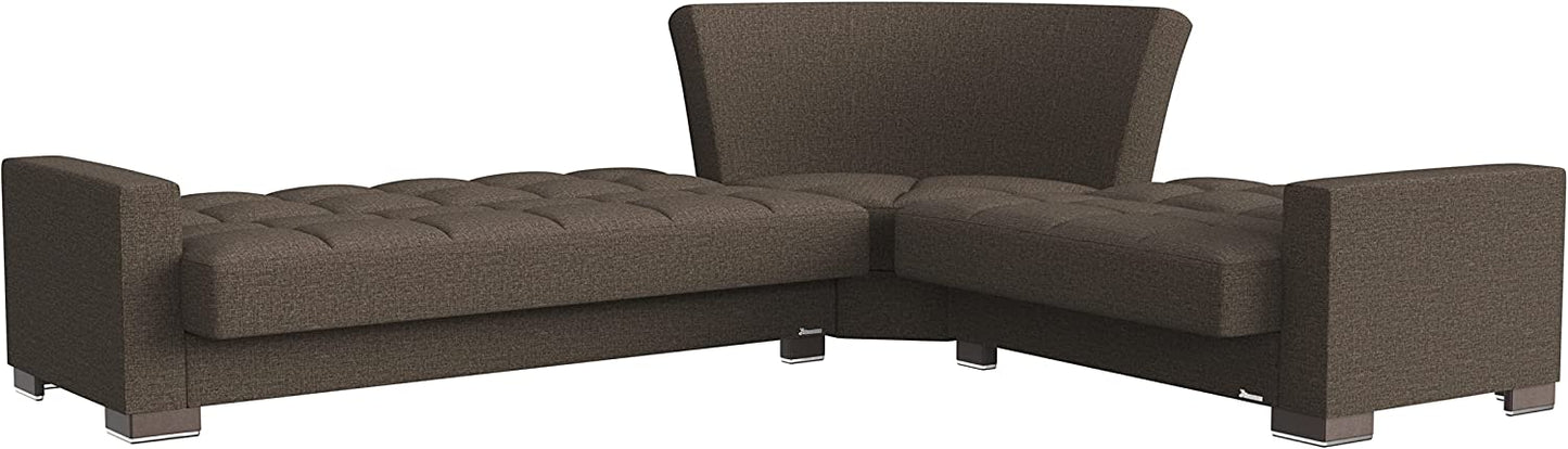 Armada Microfiber Firm Convertible Sleeper Sectional w/ Storage