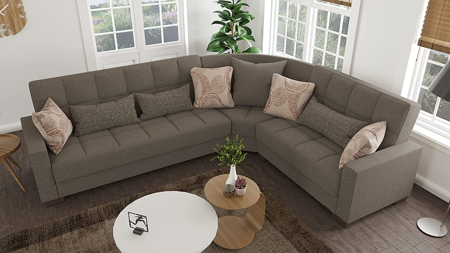 Armada Microfiber Firm Convertible Sleeper Sectional w/ Storage ASY Furniture  Houston TX