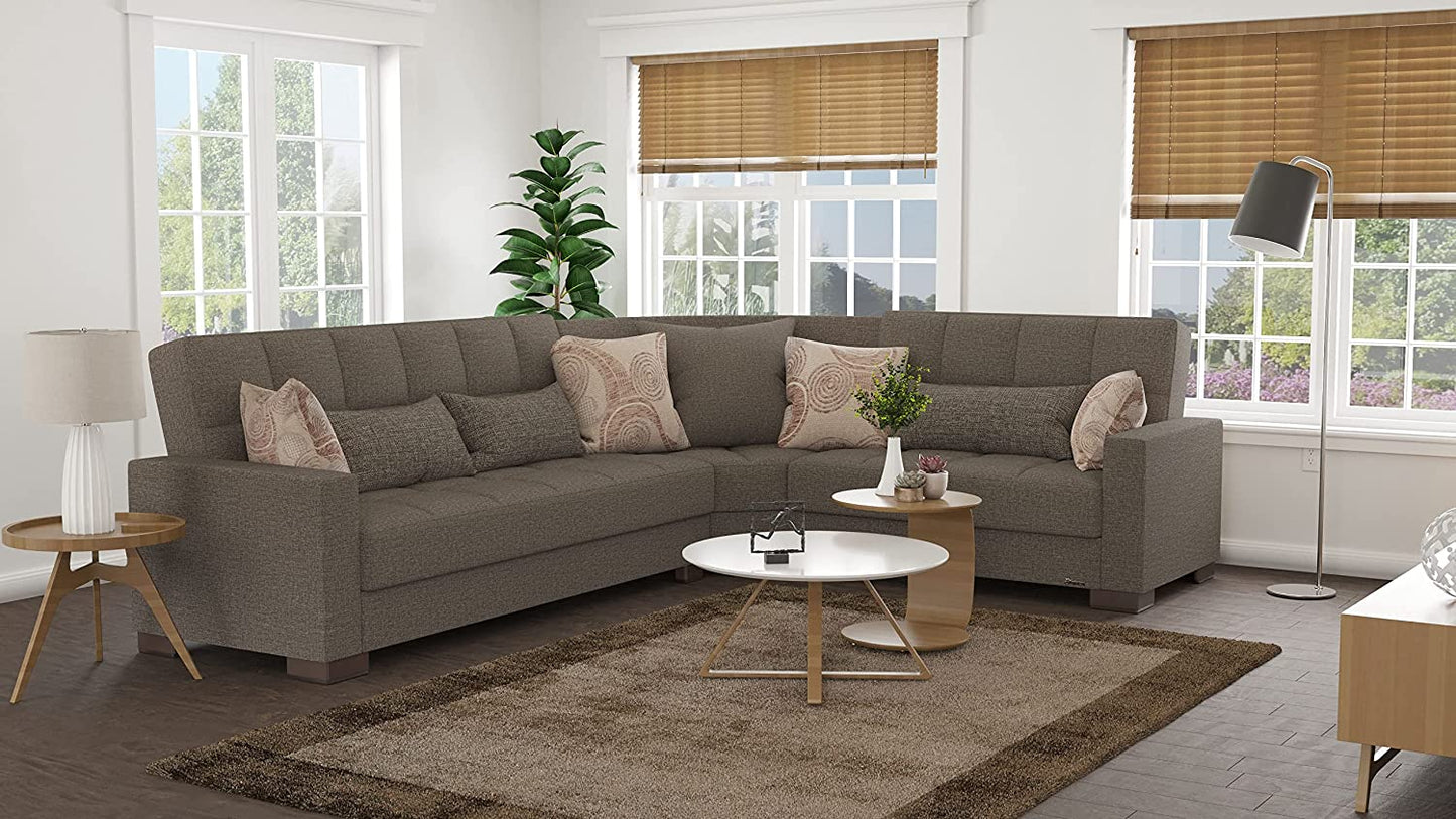 Armada Microfiber Firm Convertible Sleeper Sectional w/ Storage