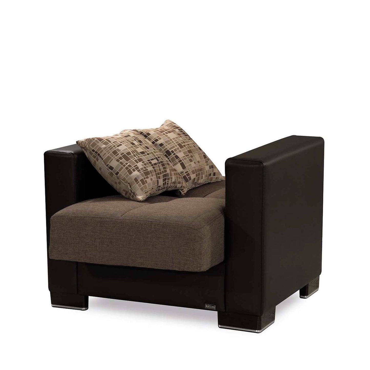 Armada Upholstered Convertible Armchair with Storage Brown/Brown-PU Polyester