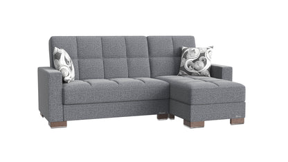 Armada Upholstered Convertible Chaise Lounge with Storage Grey Polyester