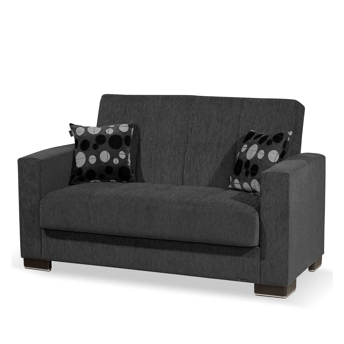 Armada Upholstered Convertible Loveseat with Storage Grey Chenille