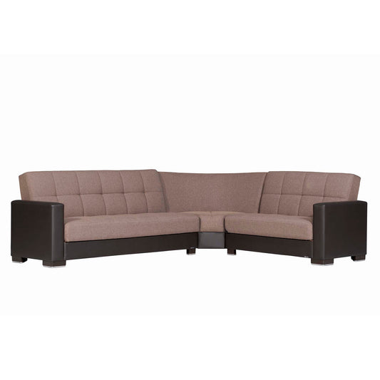 Armada Upholstered Convertible Sectional with Storage Brown/Brown-PU Polyester