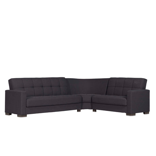 Armada Upholstered Convertible Sectional with Storage Dark Blue Polyester