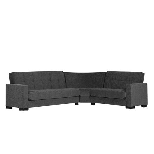 Armada Upholstered Convertible Sectional with Storage Grey Chenille