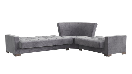 Armada Upholstered Convertible Sectional with Storage Grey Microfiber