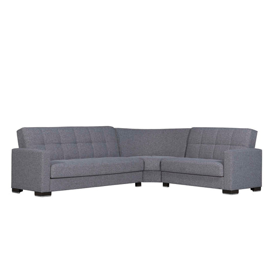 Armada Upholstered Convertible Sectional with Storage Grey Polyester