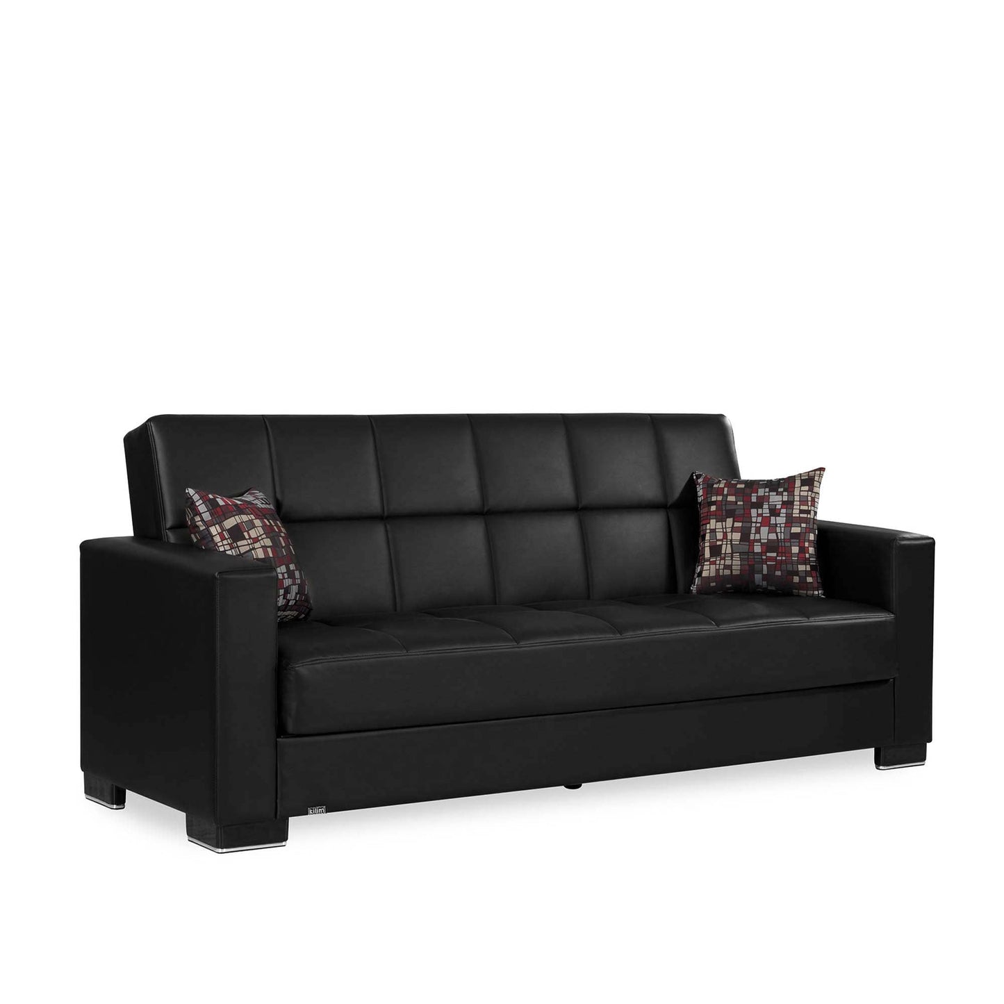 Armada Upholstered Convertible Sofabed with Storage Black-PU