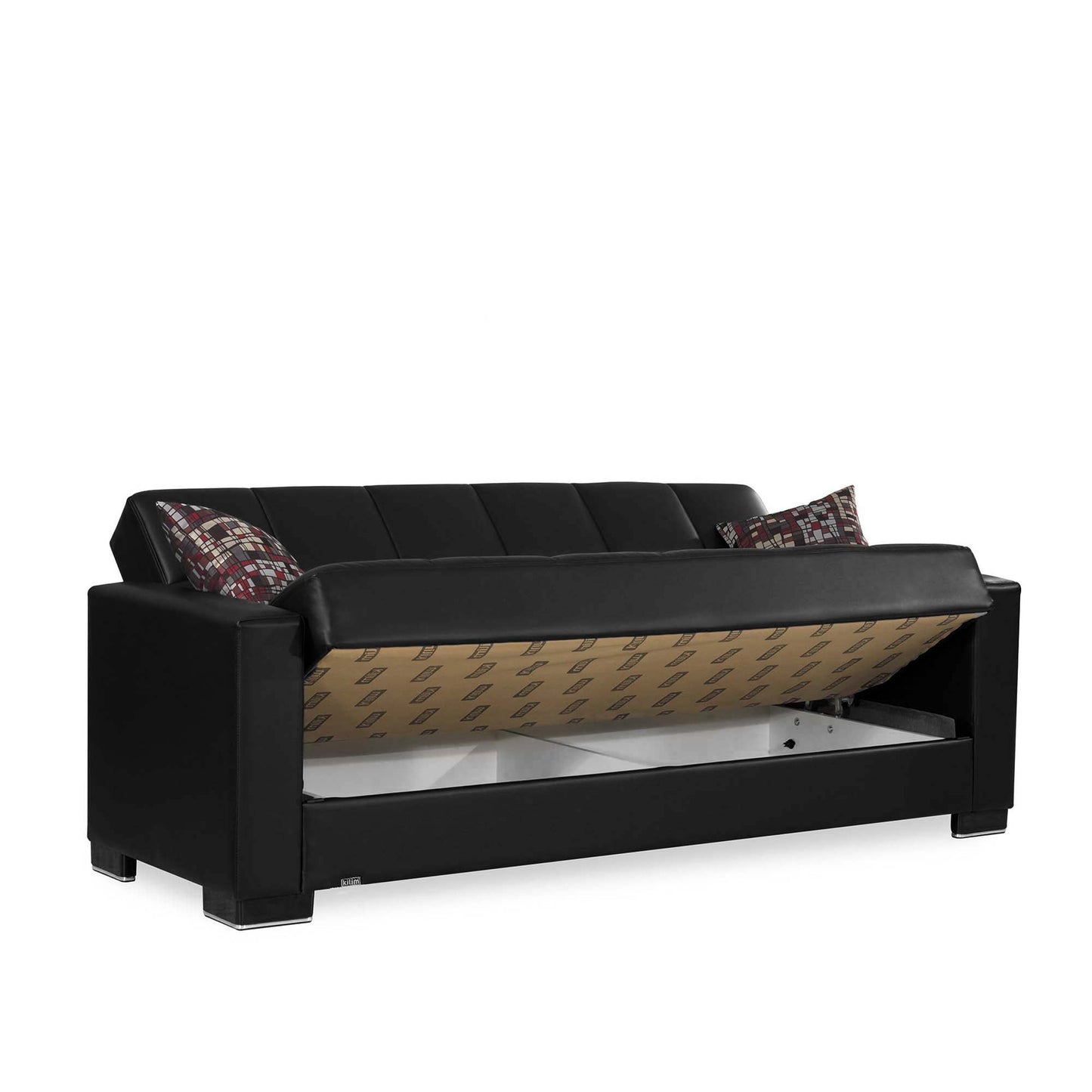 Armada Upholstered Convertible Sofabed with Storage Black-PU