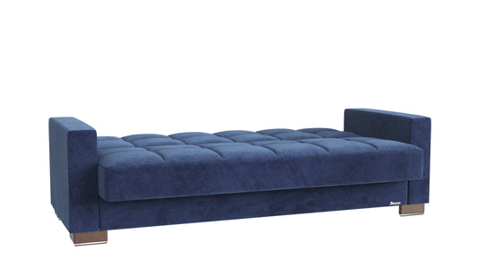 Armada Upholstered Convertible Sofabed with Storage Blue Microfiber