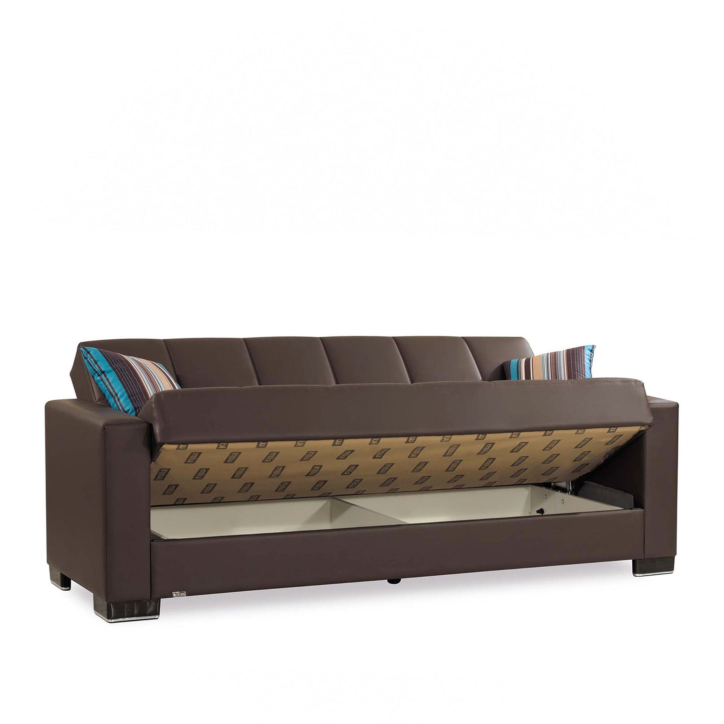 Armada Upholstered Convertible Sofabed with Storage Brown-PU