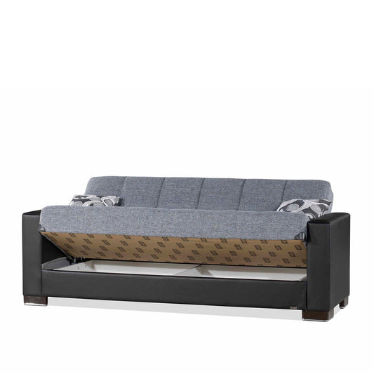 Armada Upholstered Convertible Sofabed with Storage Grey/Black-PU Polyester