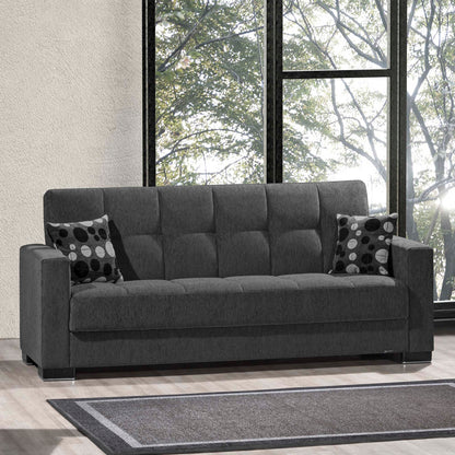 Armada Upholstered Convertible Sofabed with Storage Grey Chenille