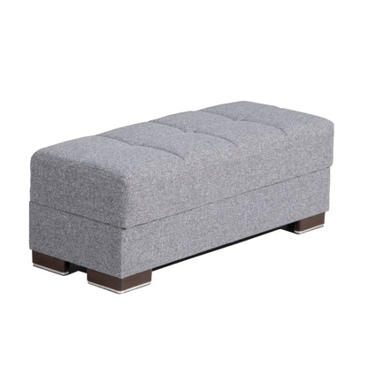 Armada Upholstered Ottoman with Storage Grey Polyester