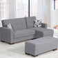 Armada Upholstered Ottoman with Storage Grey Polyester