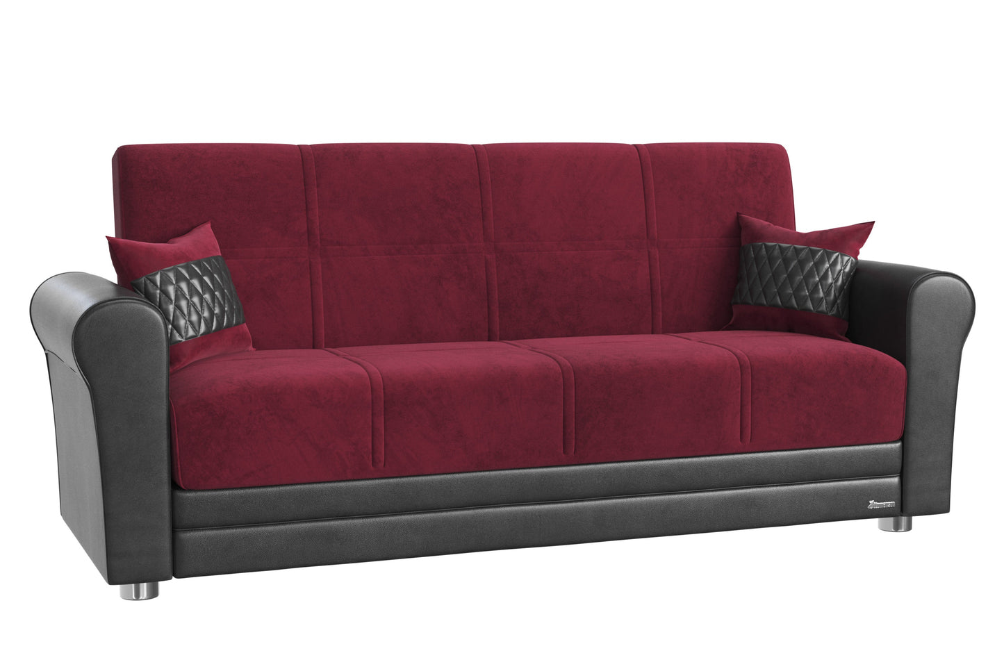 Avalon Upholstered Convertible Sofabed with Storage Burgundy