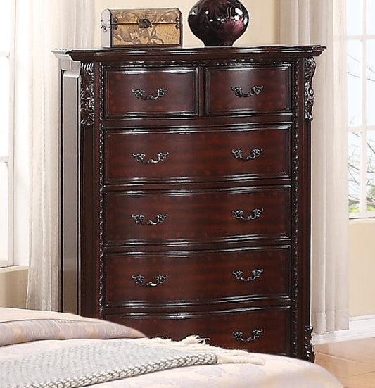 Crown Mark Furniture Sheffield 6-Drawer Chest in Dark Cherry image