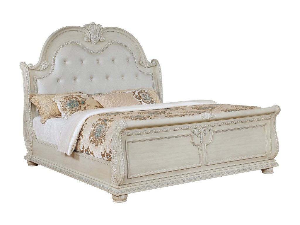 Crown Mark Stanley King Bed in Antique White image