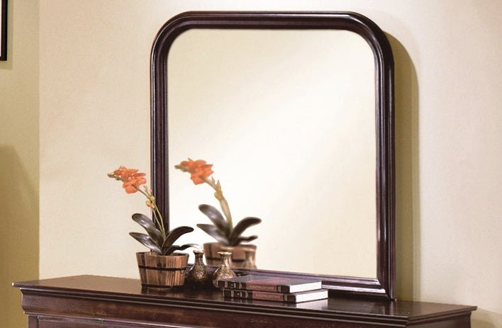 Crown Mark Furniture Louis Philip Dresser Mirror in Dark Cherry image