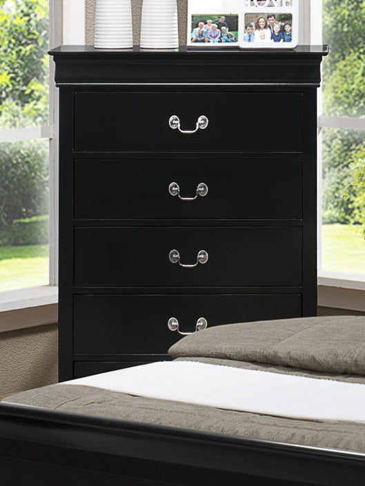 Crown Mark Furniture Louis Philip Drawer Chest in Black image