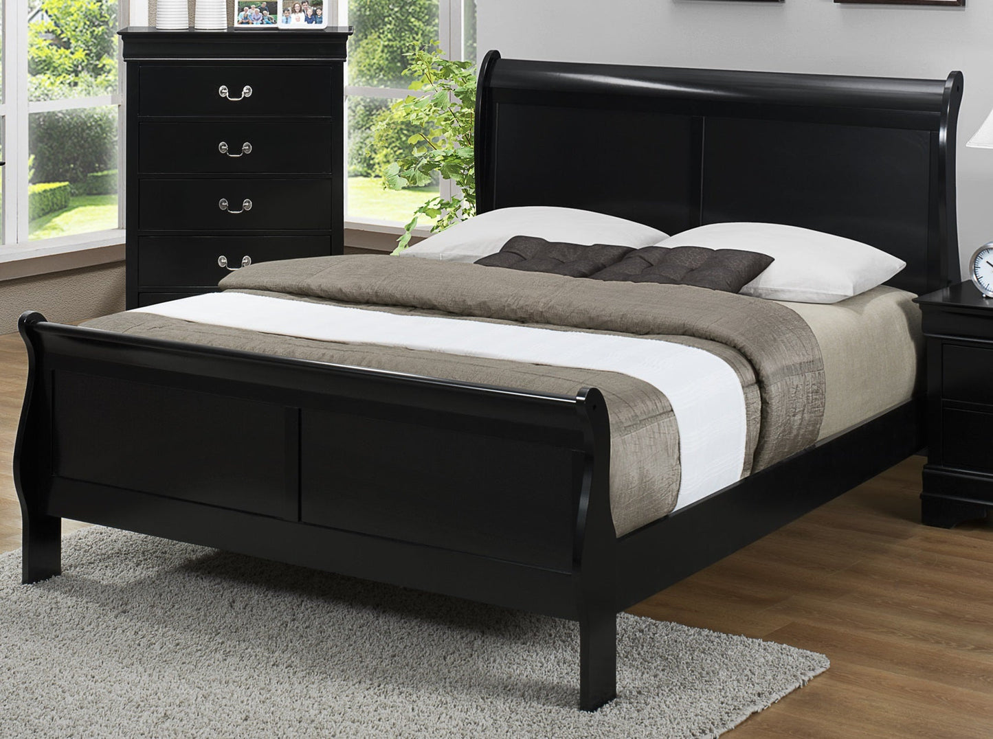 Crown Mark Furniture Louis Philip King Bed in Black image