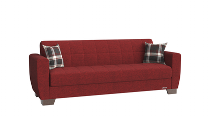 Barato Upholstered Convertible Sofabed with Storage Burgundy