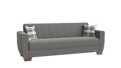 Barato Upholstered Convertible Sofabed with Storage Grey