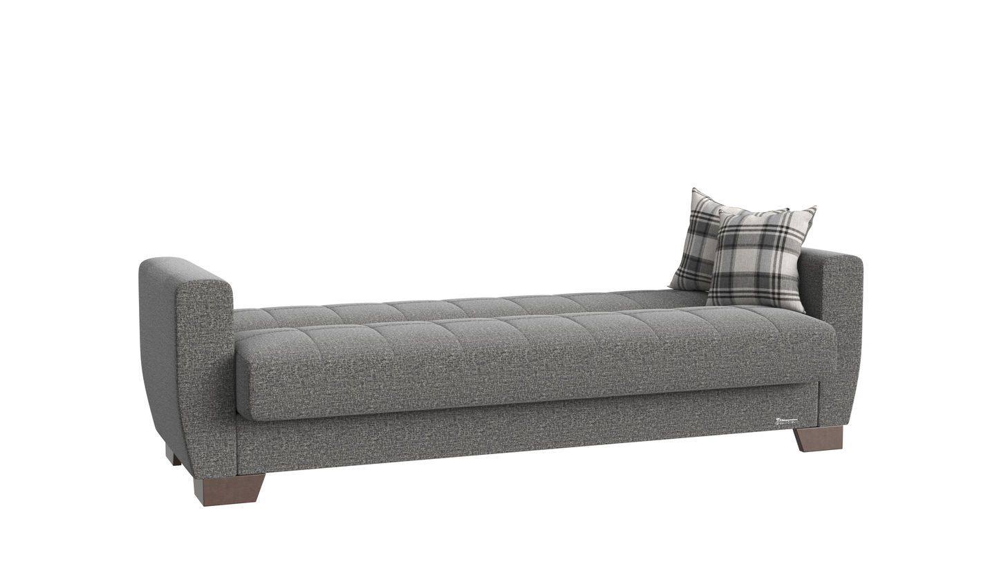 Barato Upholstered Convertible Sofabed with Storage Grey