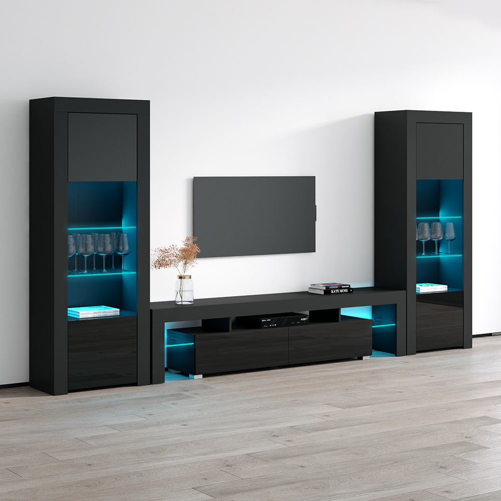 Milano 200-BK-BK Entertainment Center