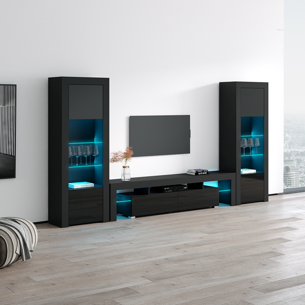 Milano 200-BK-BK Entertainment Center