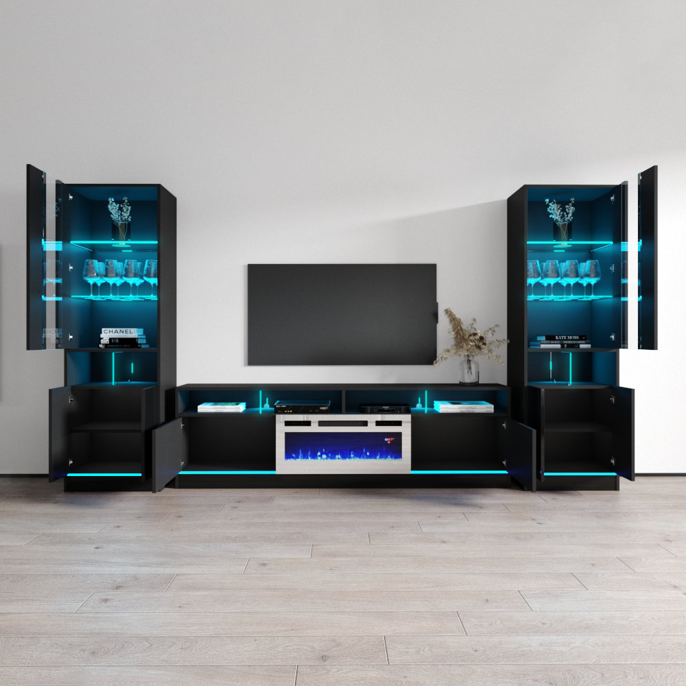 Disparo WH05-BK-BK Fireplace Entertainment Center