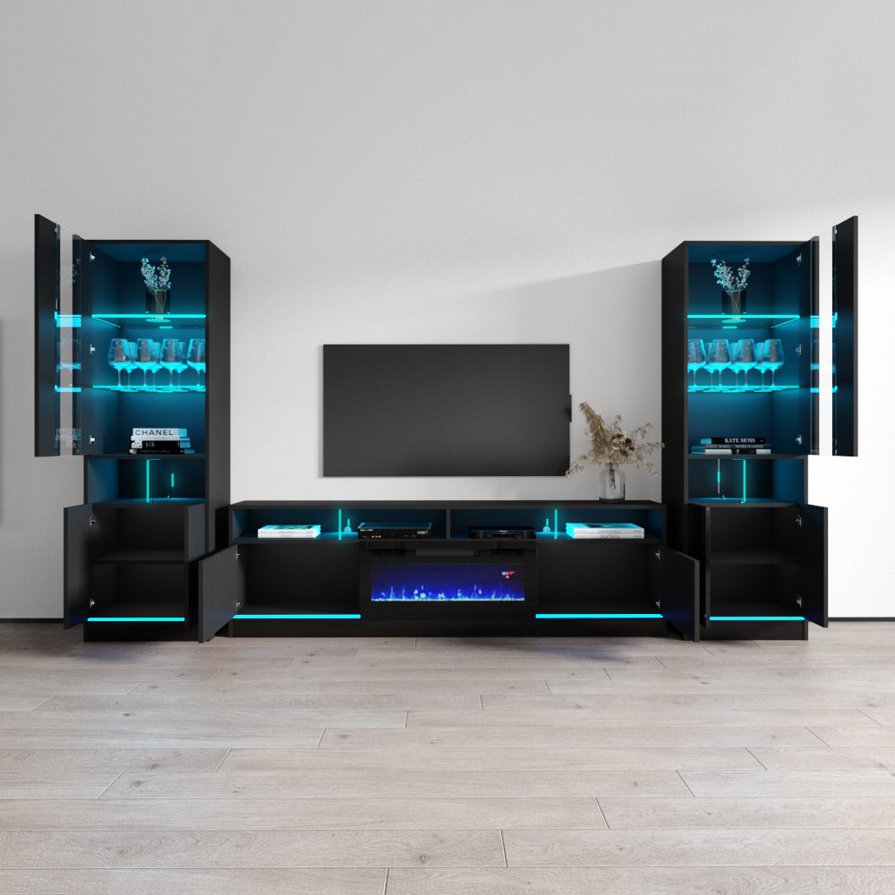 Disparo BL05-BK-BK Fireplace Entertainment Center