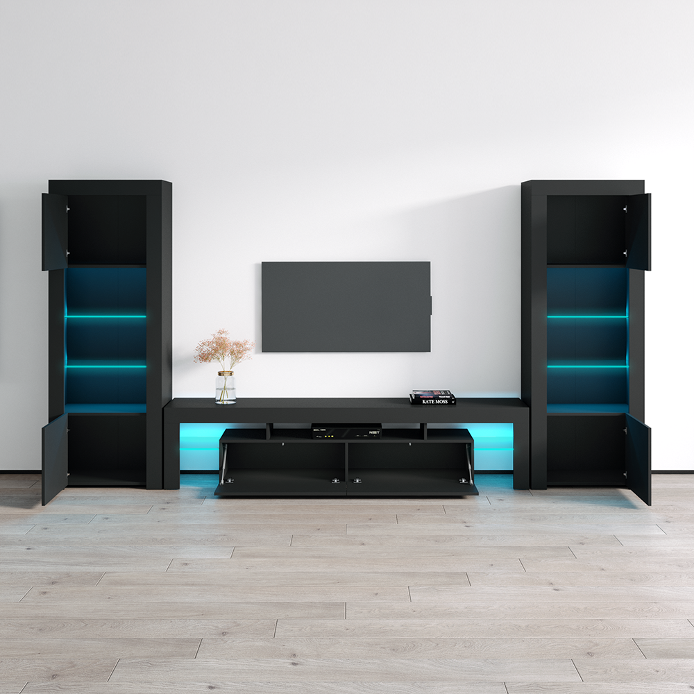 Milano 200-BK-BK Entertainment Center