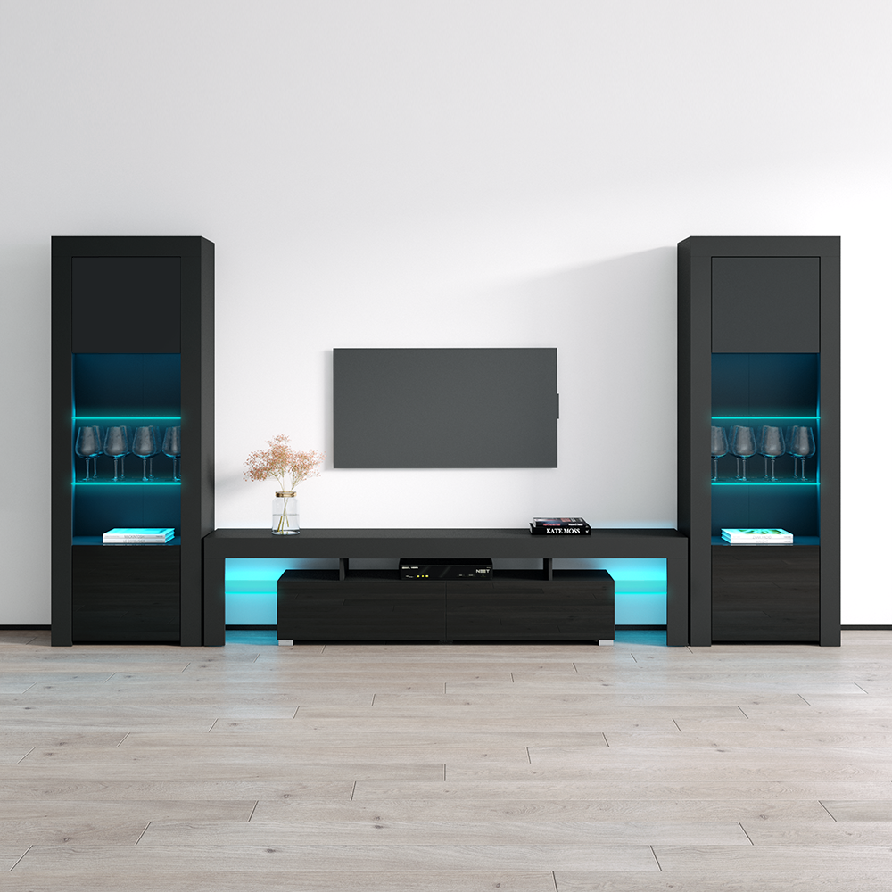 Milano 200-BK-BK Entertainment Center - Meble Furniture